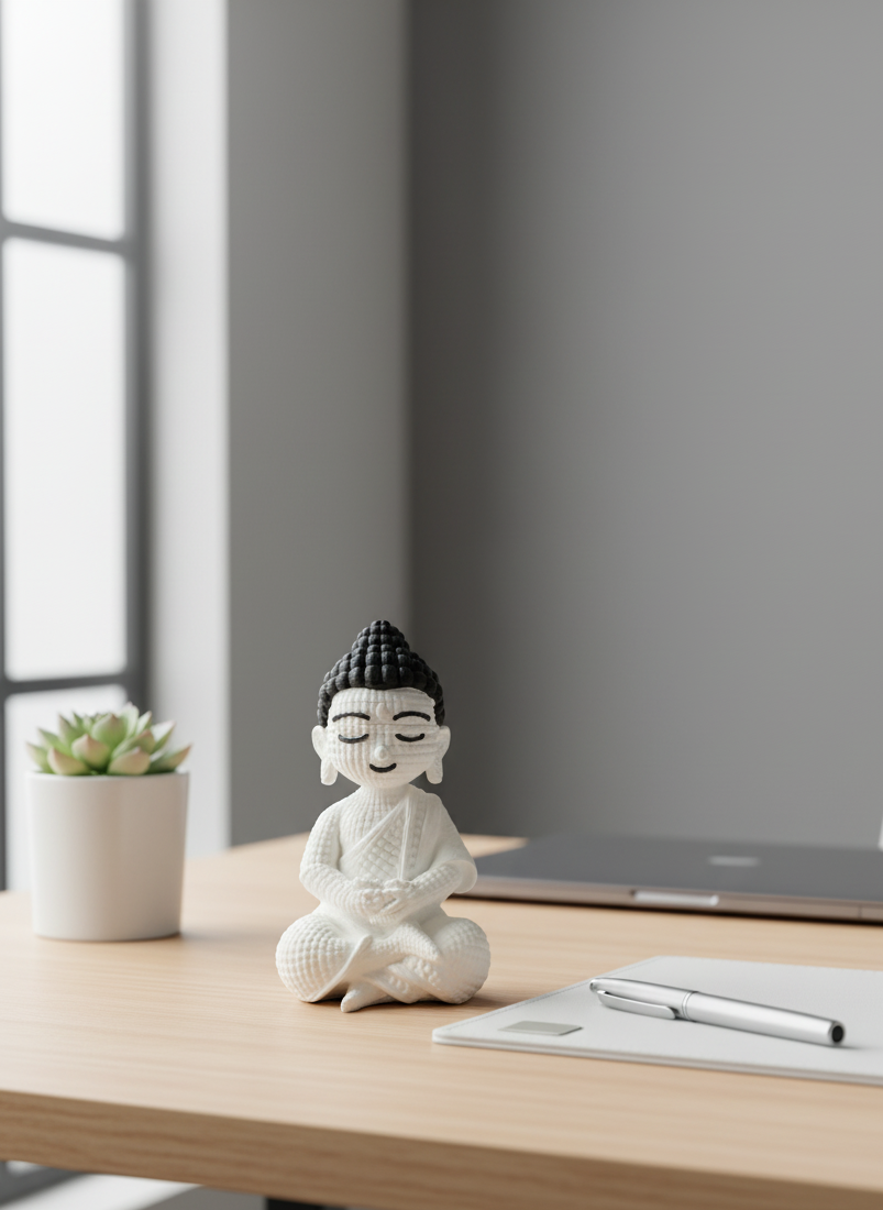 Minimalist Buddha Statue | 3D Printed Spiritual Decor