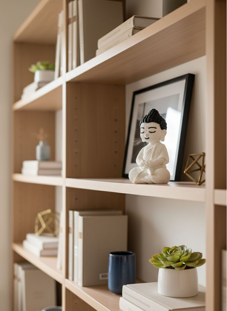 Minimalist Buddha Statue | 3D Printed Spiritual Decor