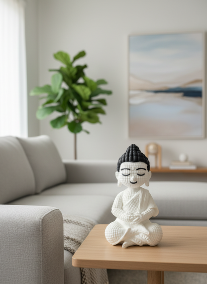 Minimalist Buddha Statue | 3D Printed Spiritual Decor
