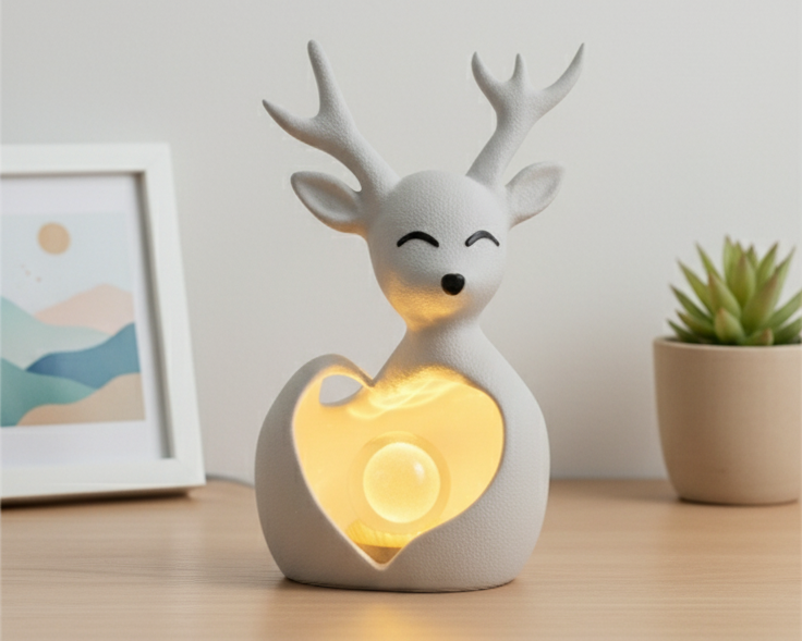 Snowelle – Deer Love Décor Piece & Ambient Lamp | Snowfall Inspired Home Accent