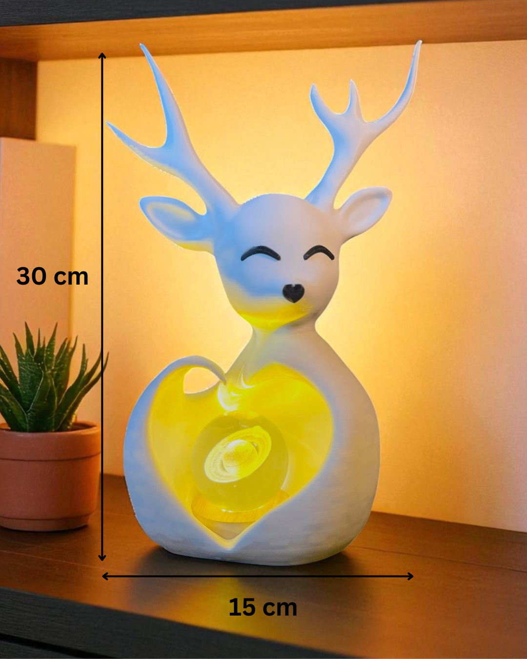 Snowelle – Deer Love Décor Piece & Ambient Lamp | Snowfall Inspired Home Accent