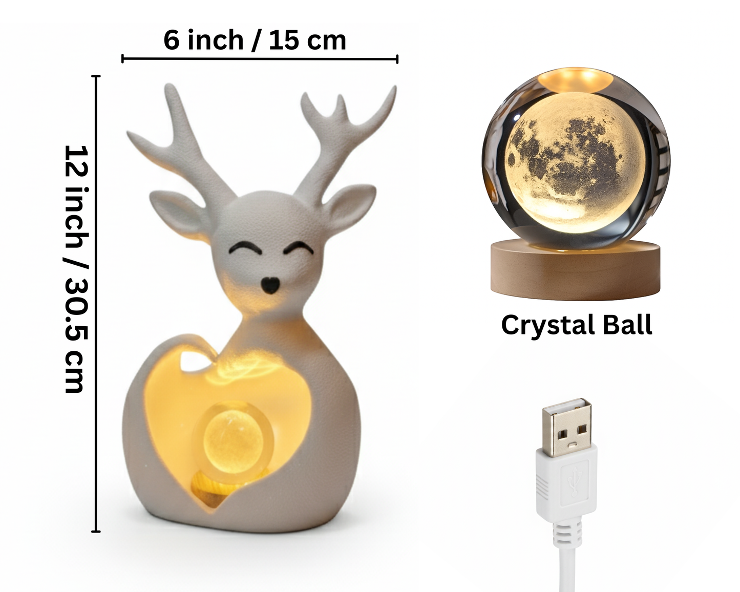 Snowelle – Deer Love Décor Piece & Ambient Lamp | Snowfall Inspired Home Accent
