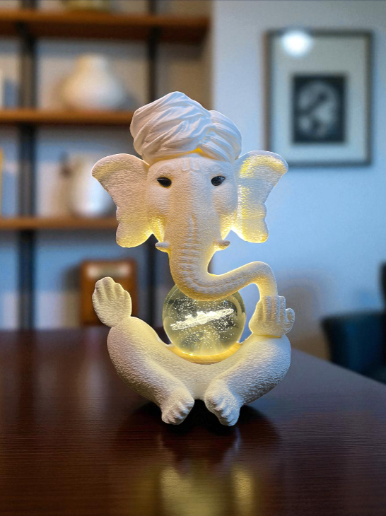 Ganesh Ji Lamp with Universe Crystal Ball – The Protector of All Creation