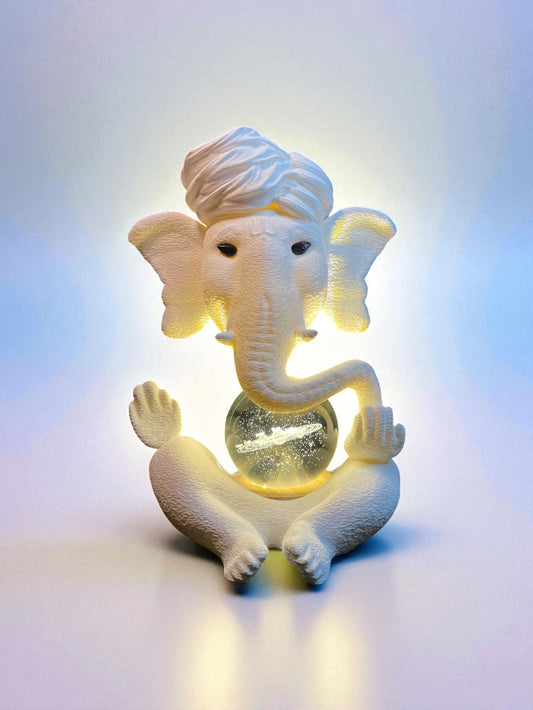 Ganesh Ji Lamp with Universe Crystal Ball – The Protector of All Creation