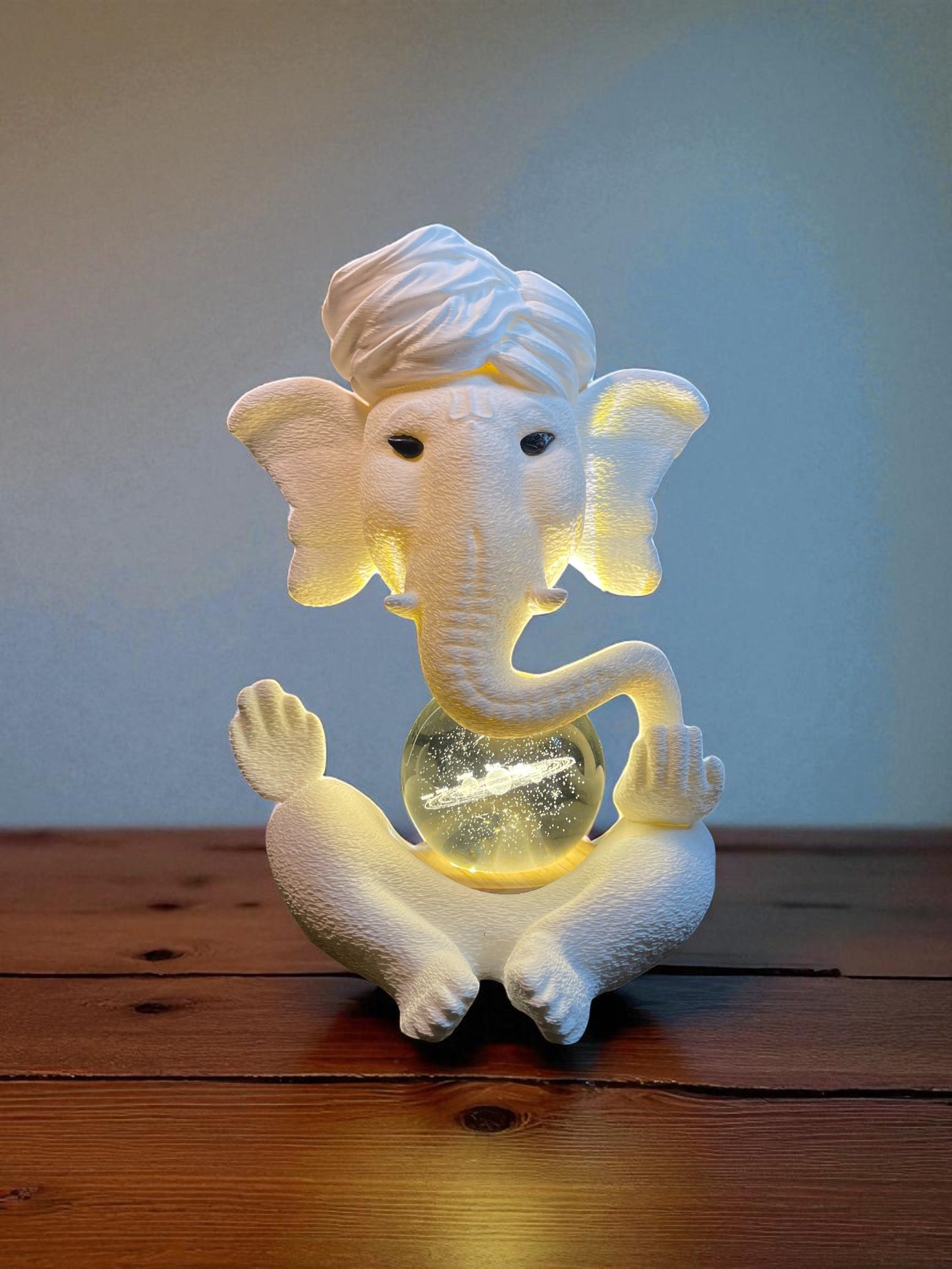 Ganesh Ji Lamp with Universe Crystal Ball – The Protector of All Creation